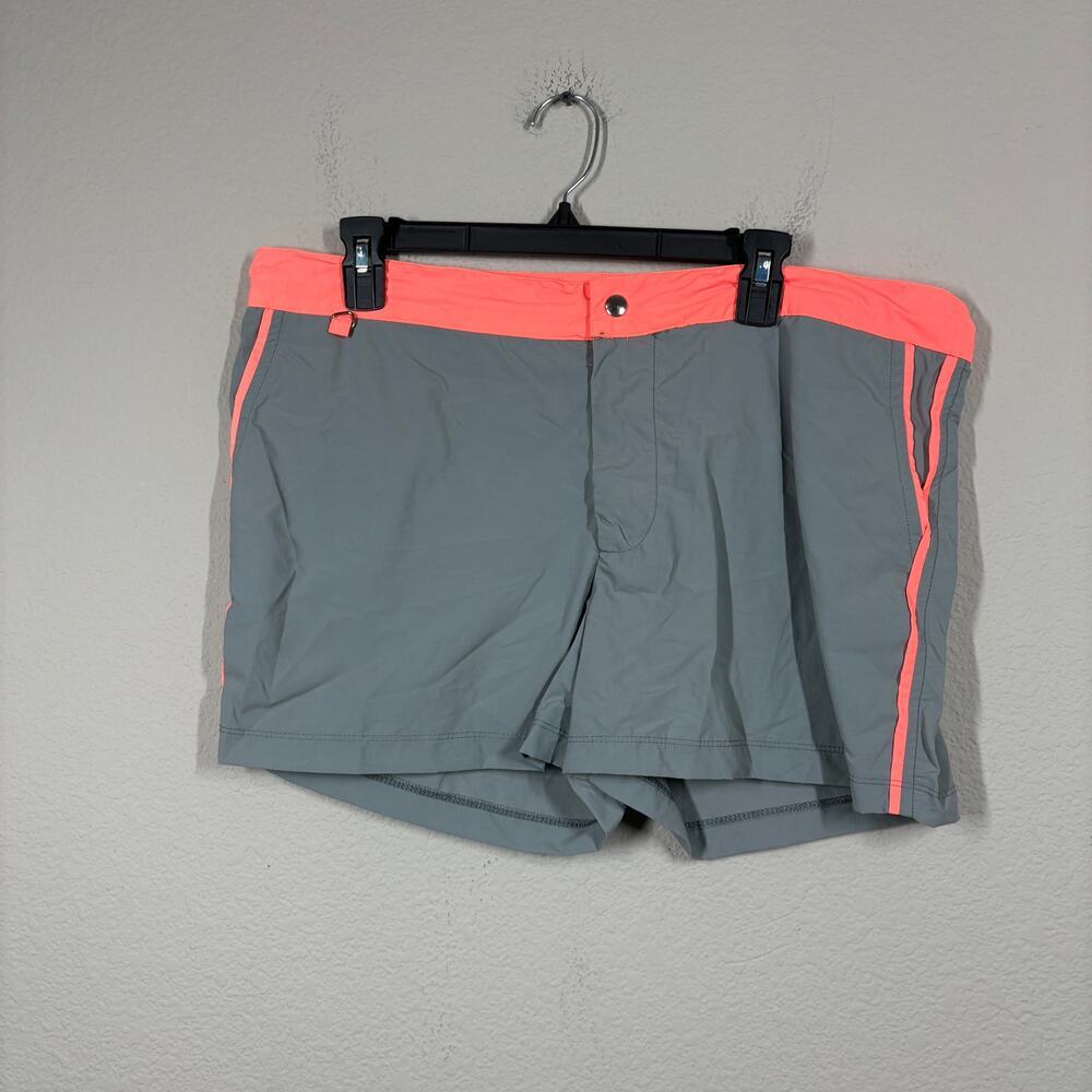 Les Canebiers Mens 2XL Ramatuel Swim Trunks Shorts Gray Neon